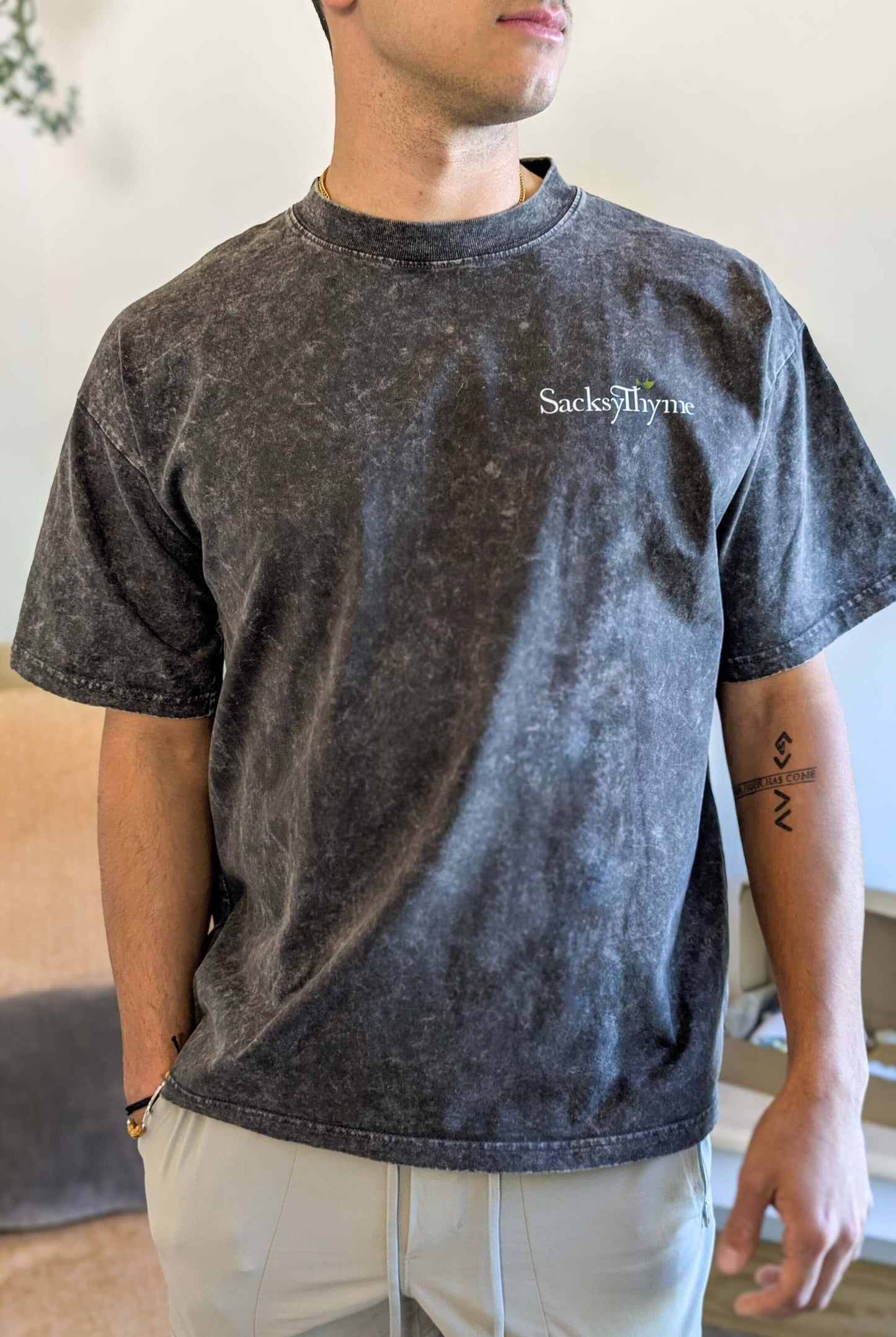 Exclusive Oversized Boxy T-Shirt - Sacksy Thyme