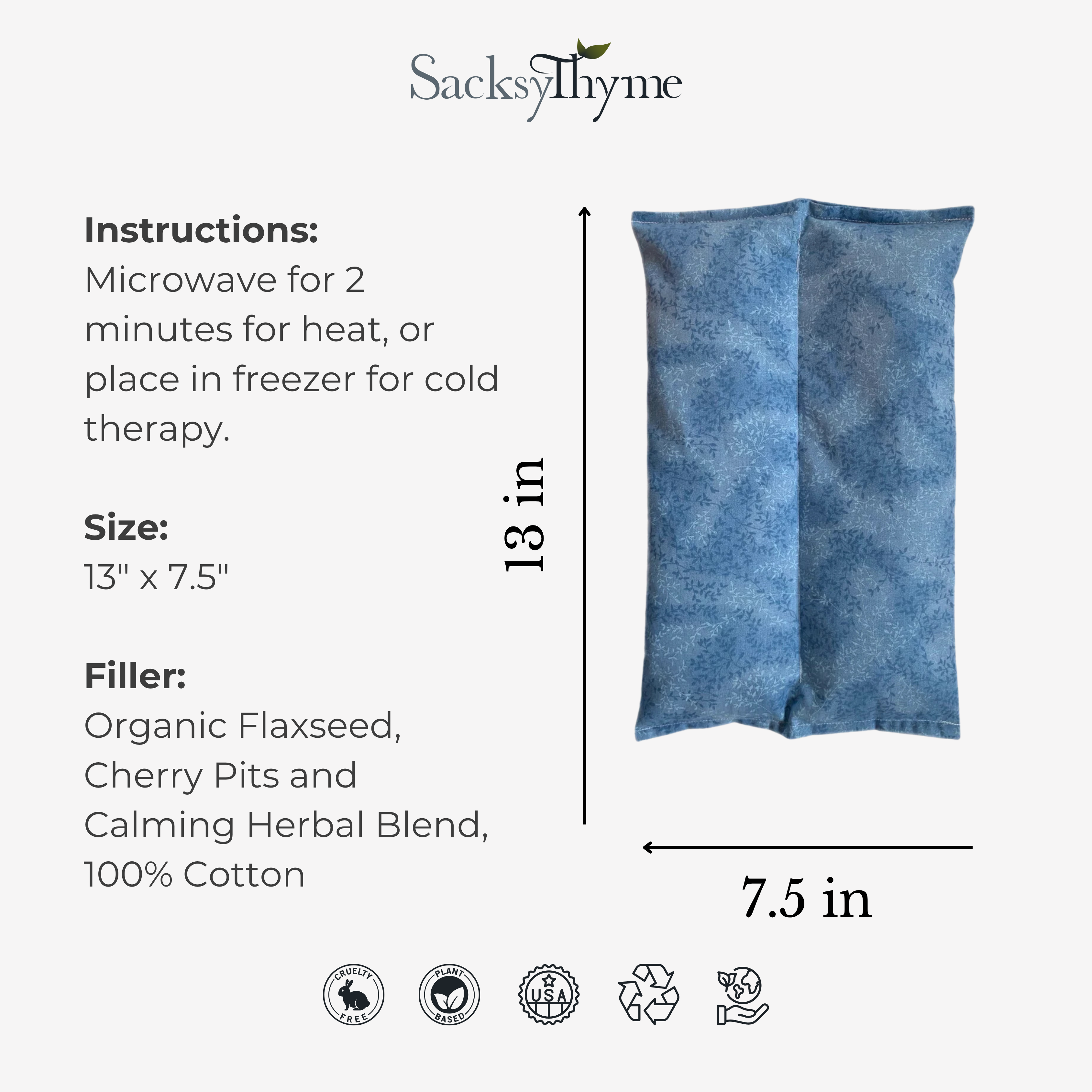The Original Sack, Microwavable Heating Pad, 13" x 7.5"