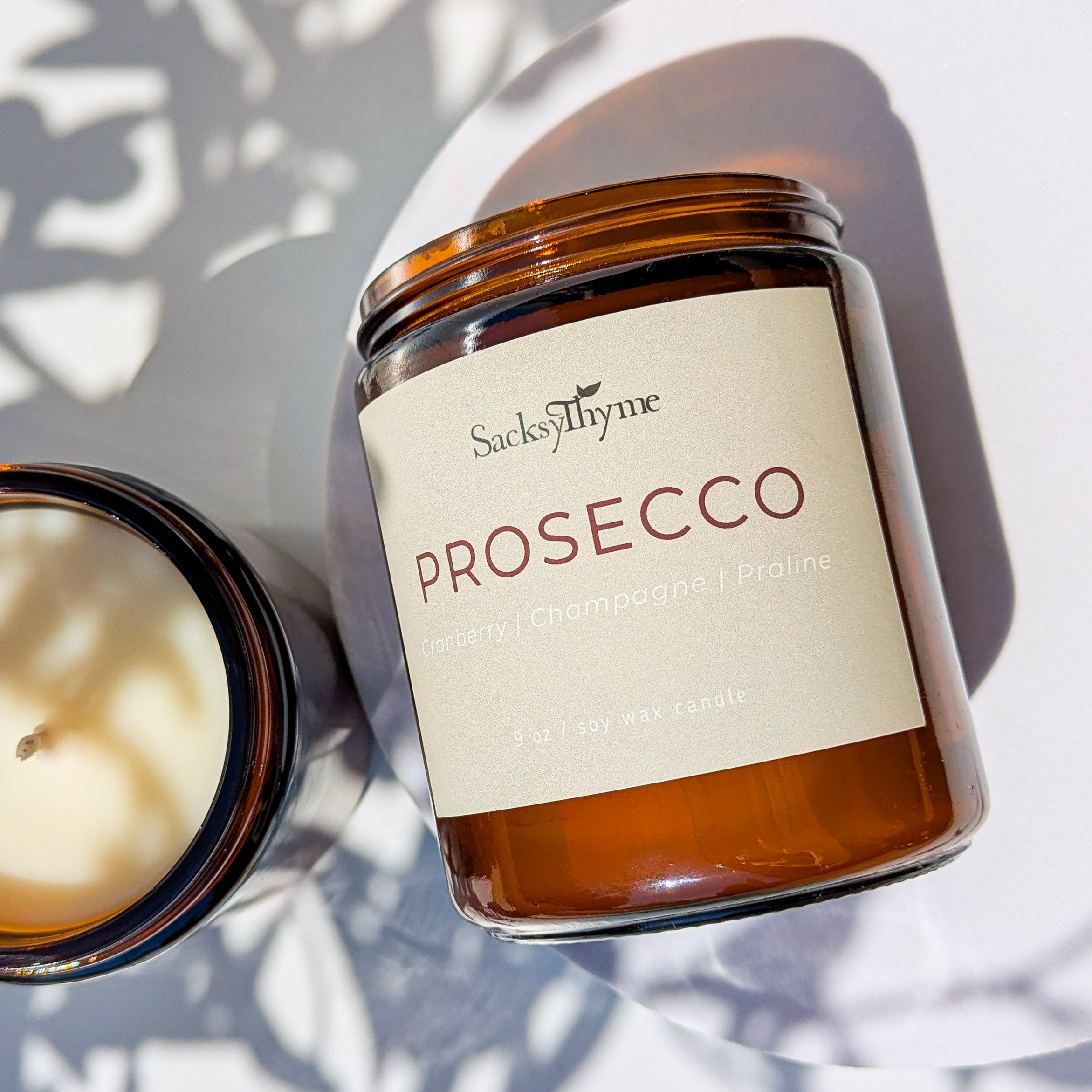 Prosecco Glass Jar Soy Candle, 9 oz