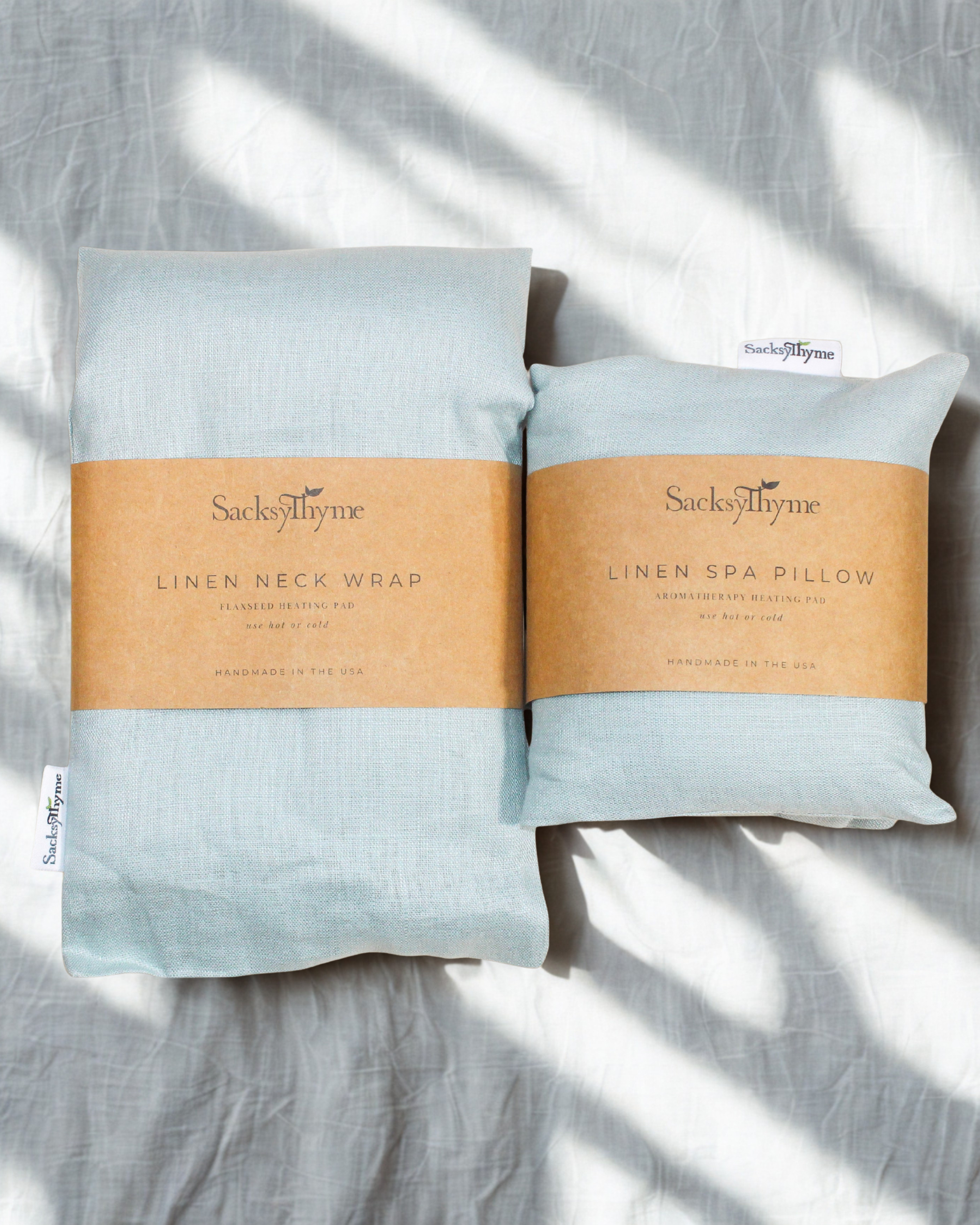 Linen Neck Wrap & Spa Pillow - 2 Piece Gift Set