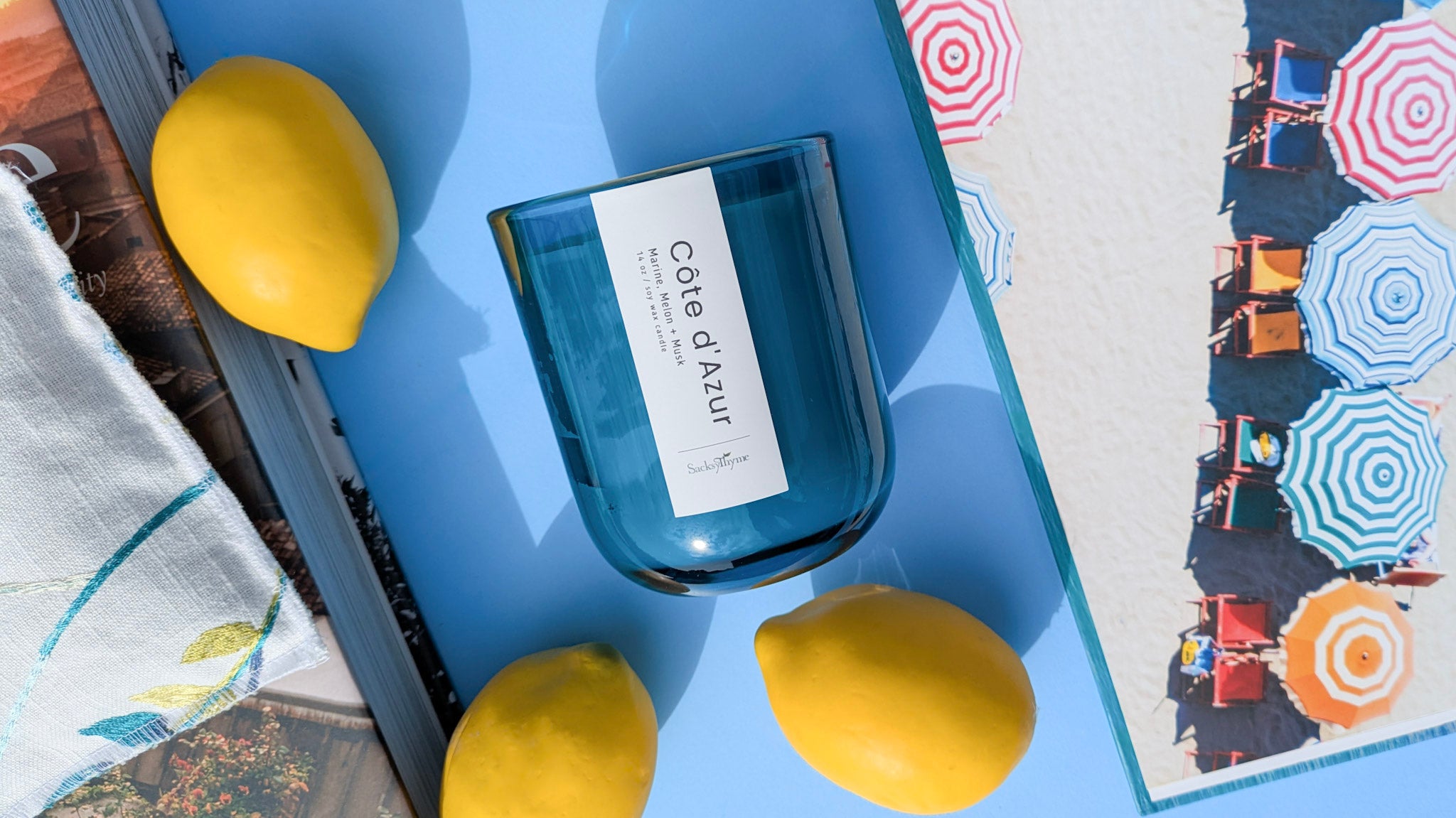 Côte d'Azur Glass Jar Candle, 14oz