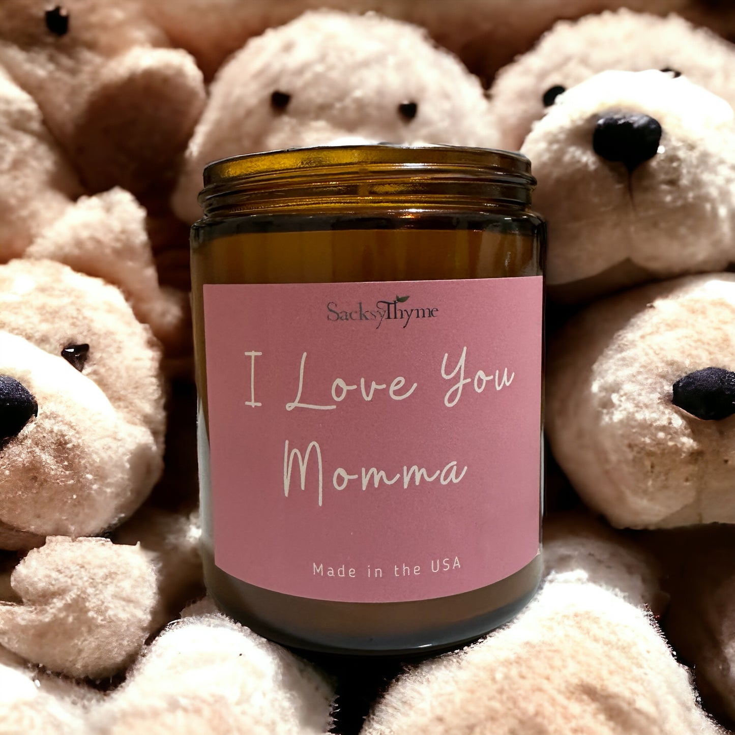 Sacksy Thyme I Love You Momma Candle, Sea Salt & Orchid