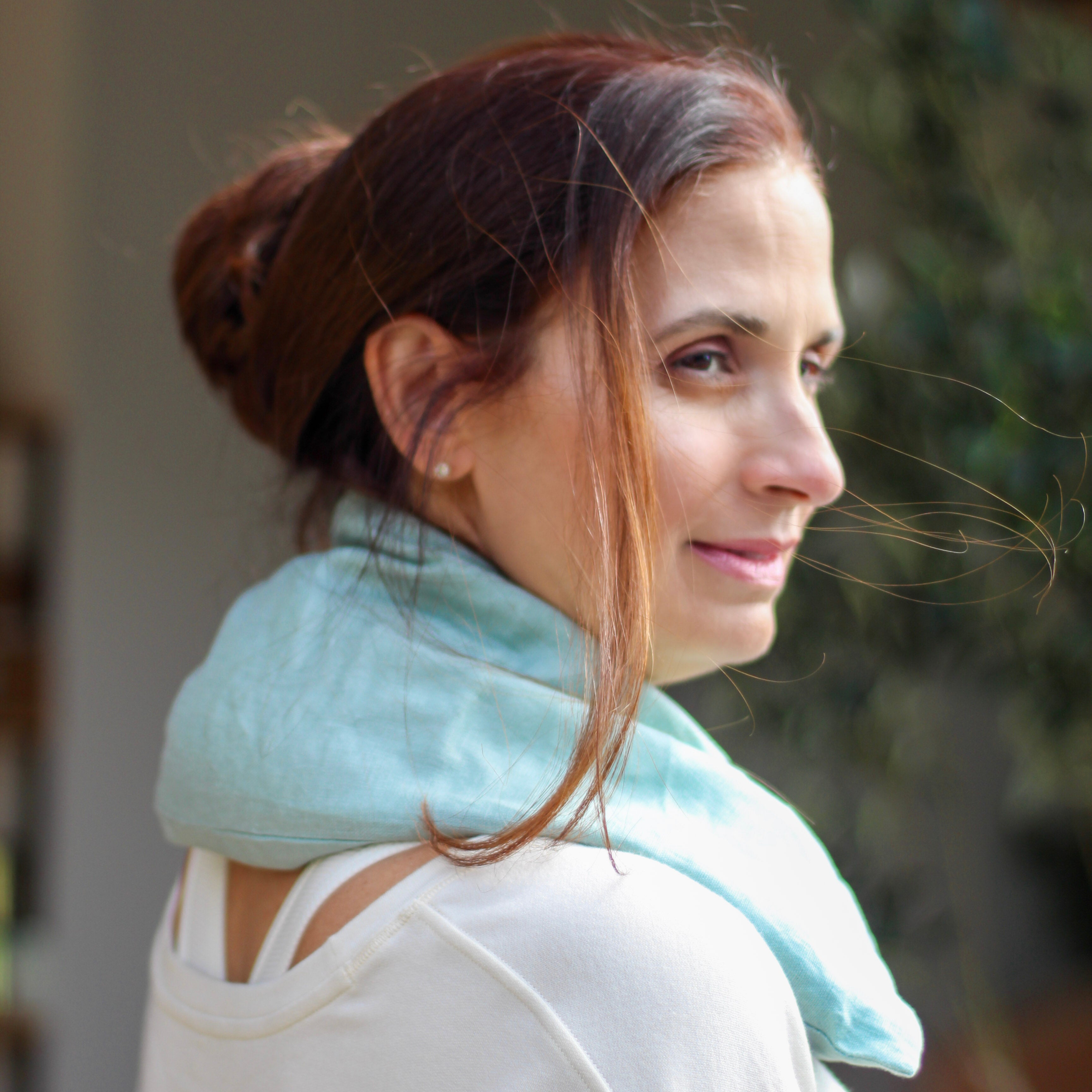 Linen Neck Wrap, Microwavable Heating Pad, Removable Cover, 22" x 7"