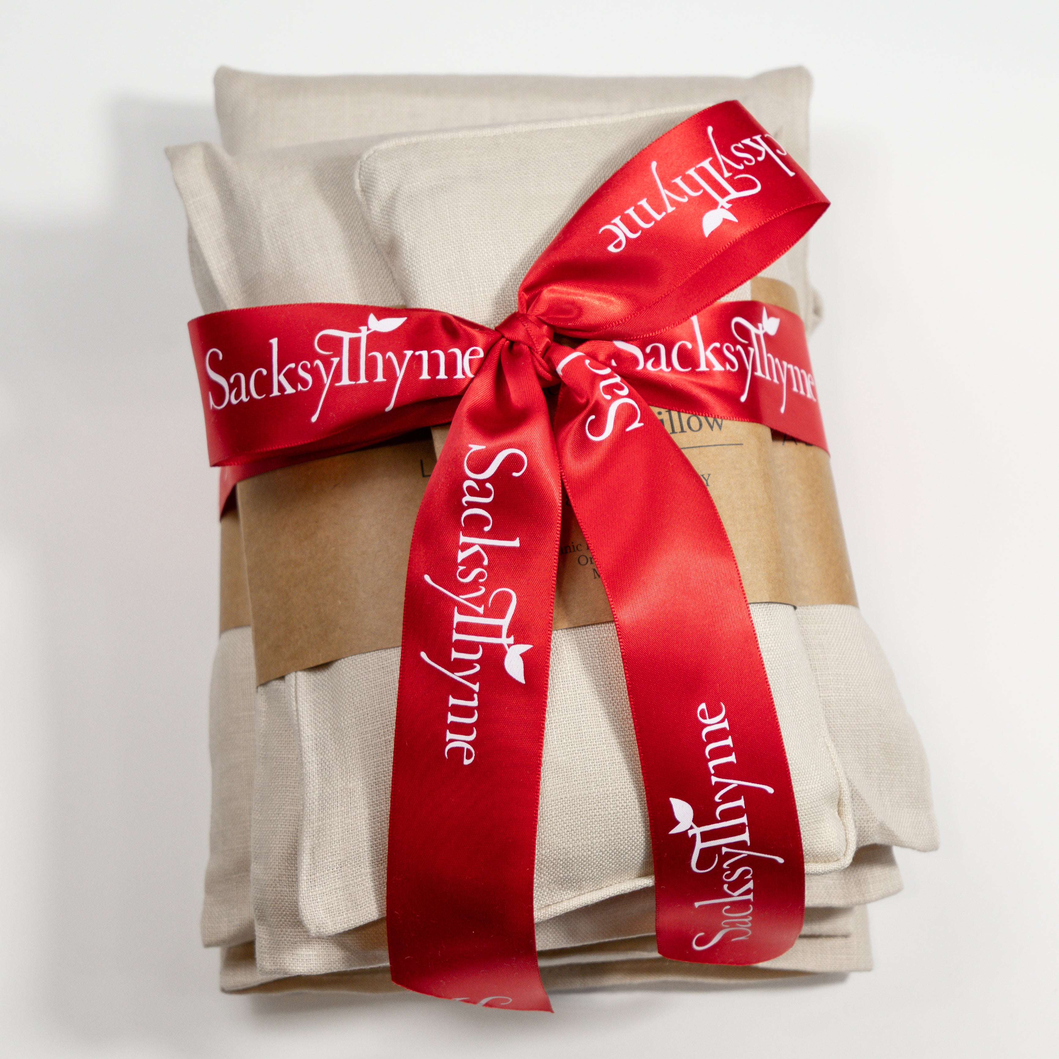 Natural Linen Heating Pad Bundle - 3 Piece Gift Set