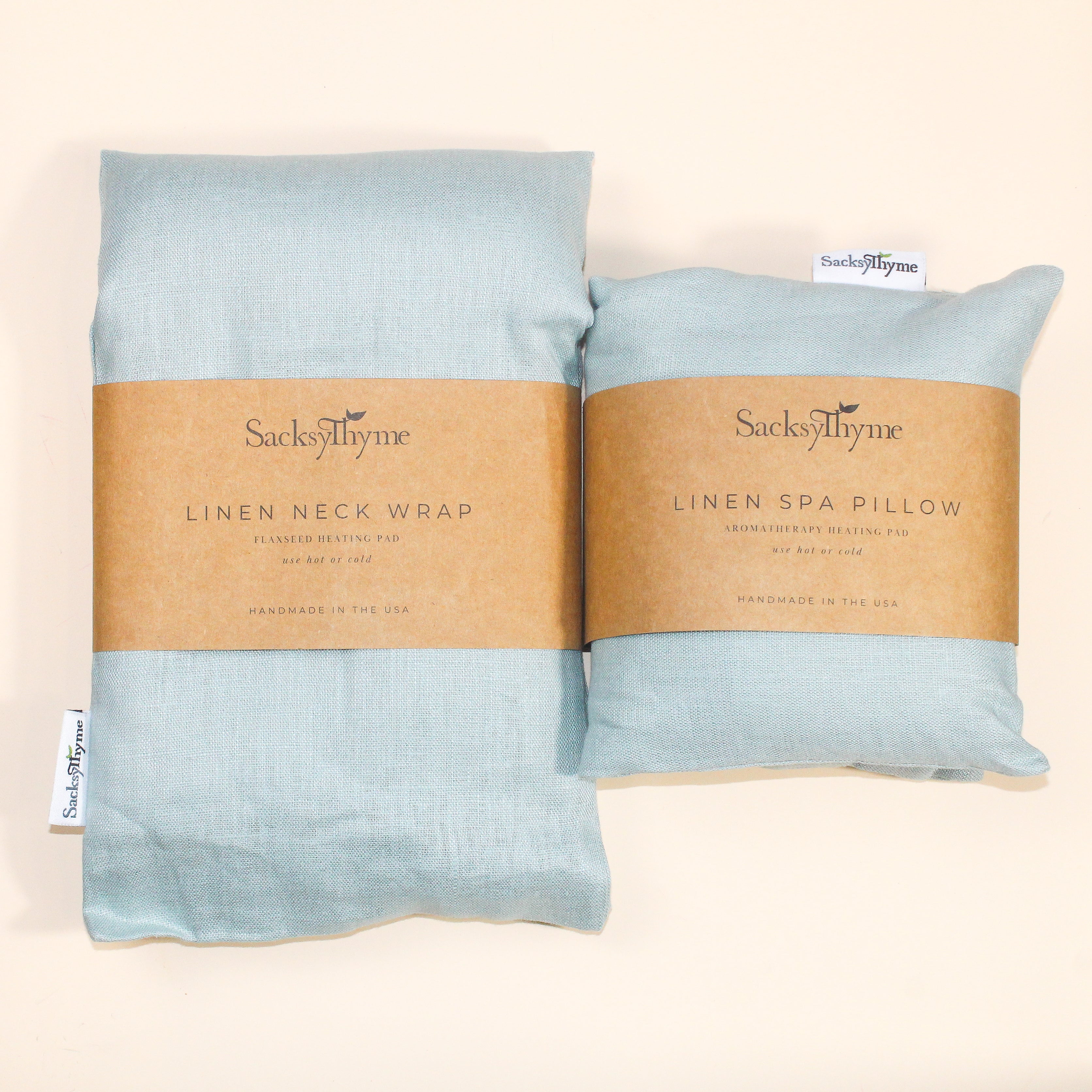 Linen Neck Wrap & Spa Pillow - 2 Piece Gift Set