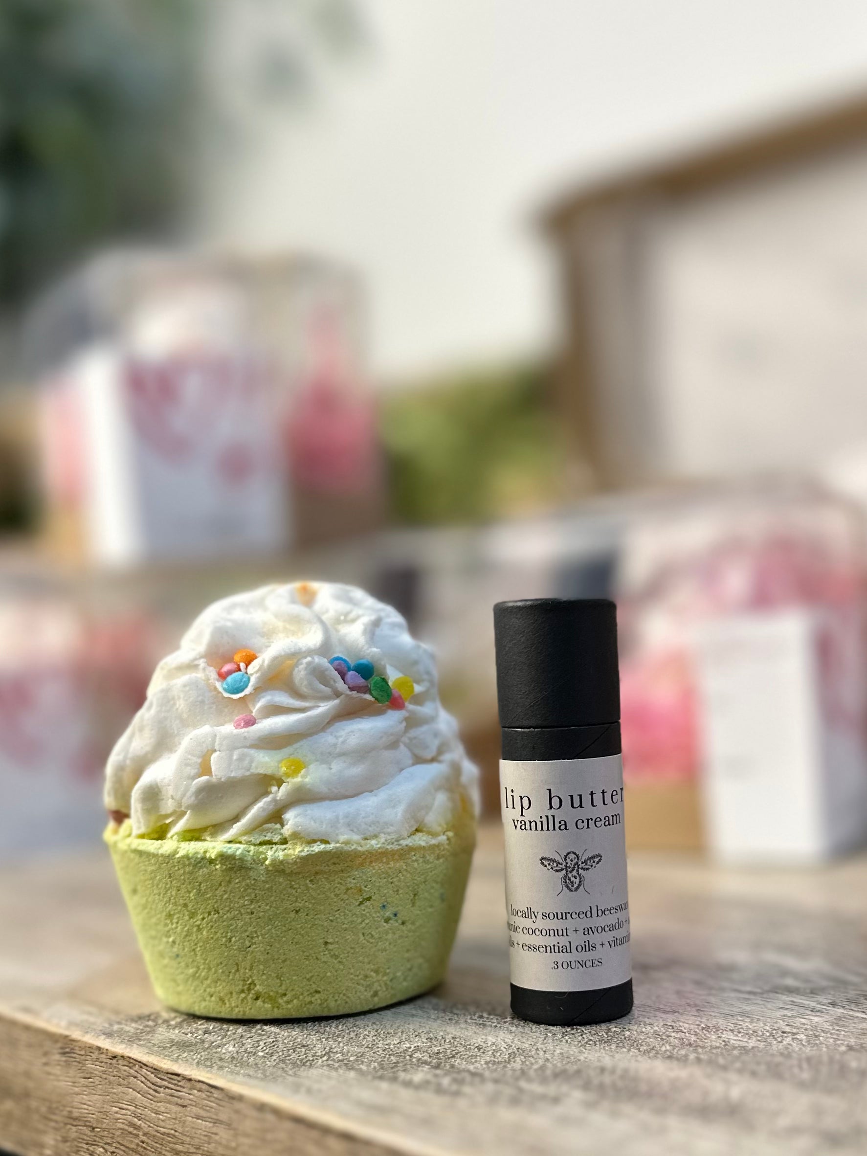 Bath Bomb Cupcake & Lip Butter Set