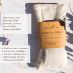 Organic Linen Eye Pillow, Microwavable Heating Pad, Removable Cover