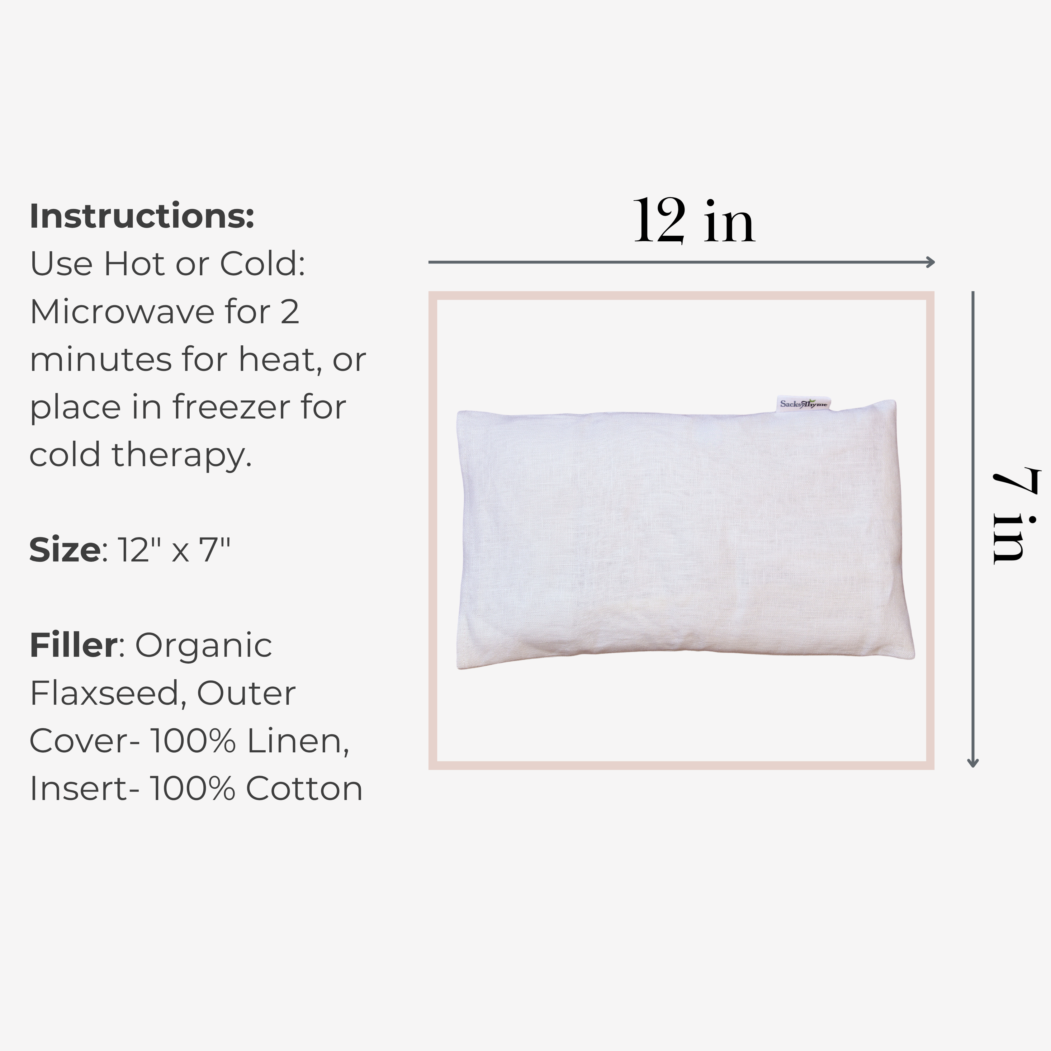 Natural Linen Heating Pad Bundle - 3 Piece Gift Set