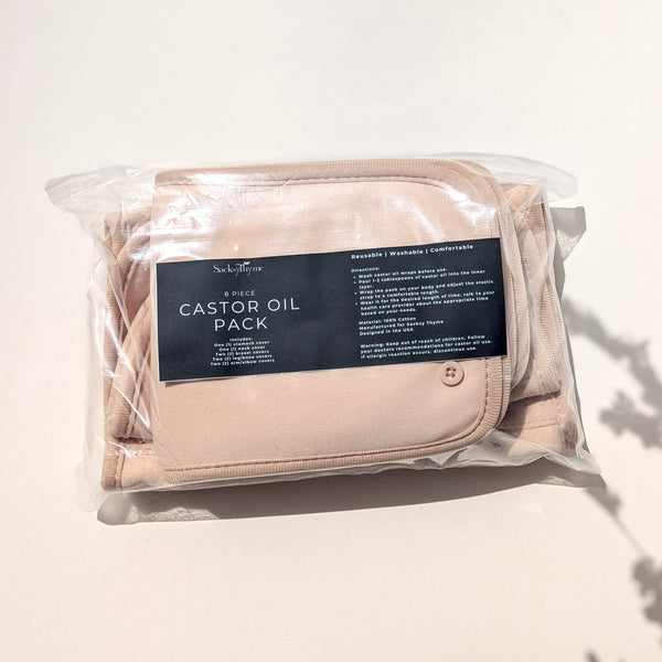 Castor Oil Wrap Set – 8-Piece Kit for Detox & Wellness – Sacksy Thyme