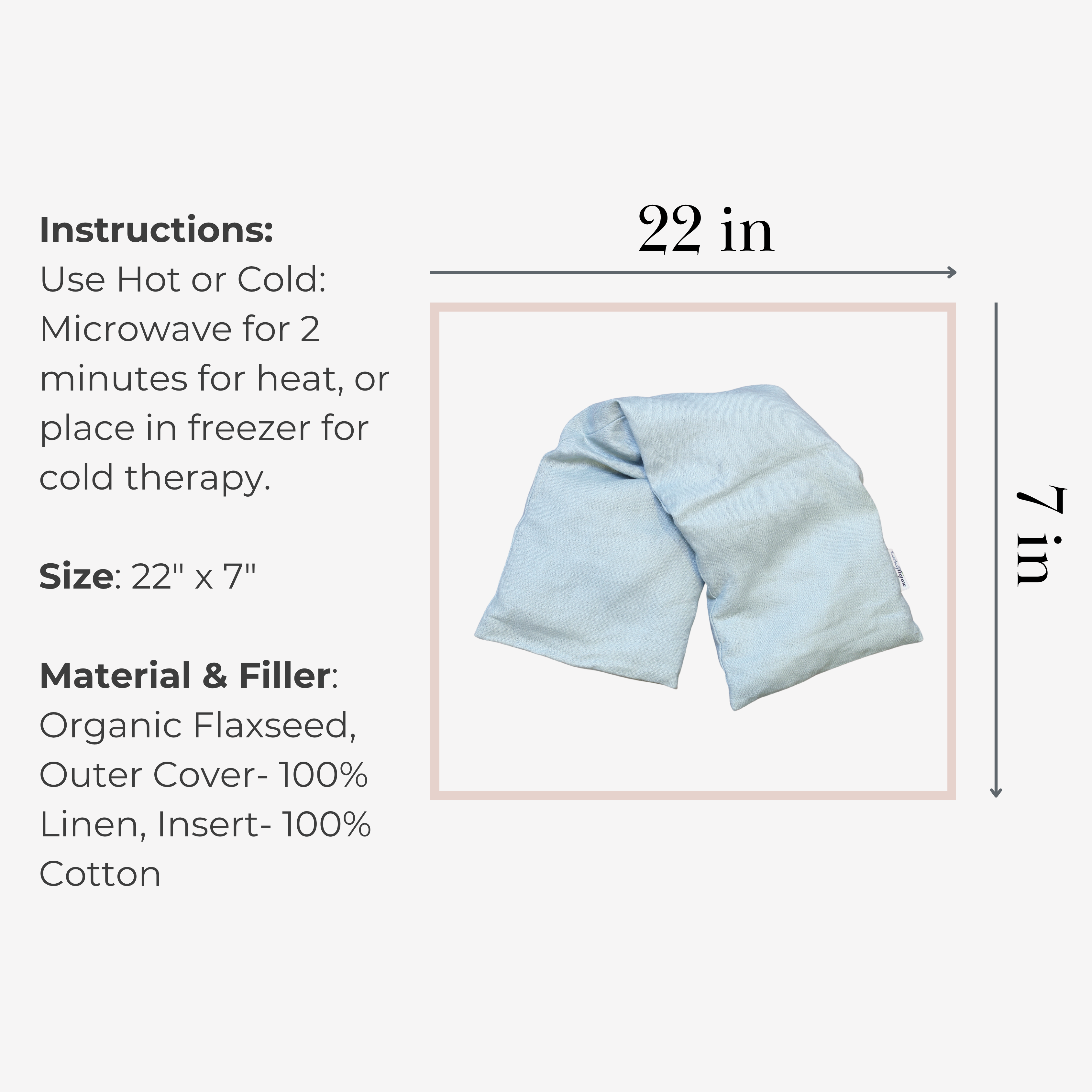 Microwavable Linen Neck Wrap, Eye Pillow + Aroma Spray Bundle (3 Piece)