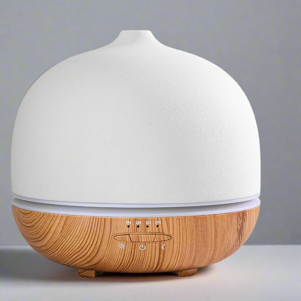 White Ceramic Essential Oil Diffuser, 500ml – Elegant & Ultrasonic ...